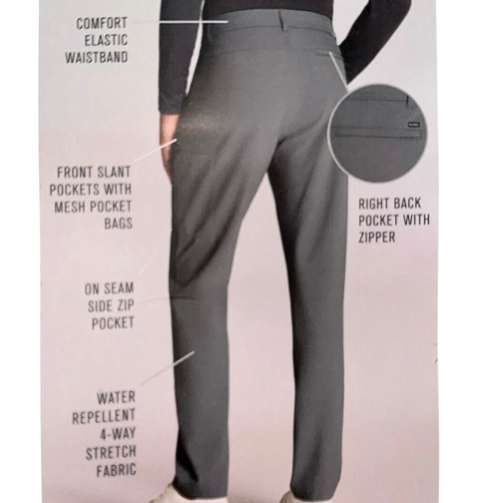 Hurley Pants Adult Performance Stretch Pants Zip Pocket Mens comfort